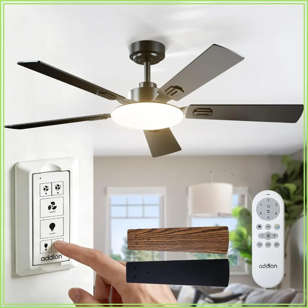 52 inch Ceiling Fan with Lights, Remote Control, Wall Switch, Reversible, 3CCT Dimmable, Noiseless for Bedroom, Living Room, Indoor/Outdoor
52 inch Ceiling Fan with Lights, Remote Control, Wall Switch, Reversible, 3CCT Dimmable, Noiseless for Bedroom, Living Room, Indoor/Outdoor