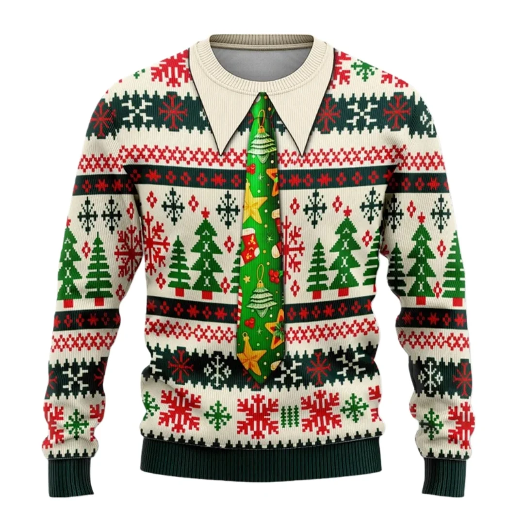New Christmas Fake Lapel Sweater for Men Hot Popular Loose Crew Neck Pullover Sweatshirt Festival Unique Xmas Sweatshirt Tops
New Christmas Fake Lapel Sweater for Men Hot Popular Loose Crew Neck Pullover Sweatshirt Festival Unique Xmas Sweatshirt Tops