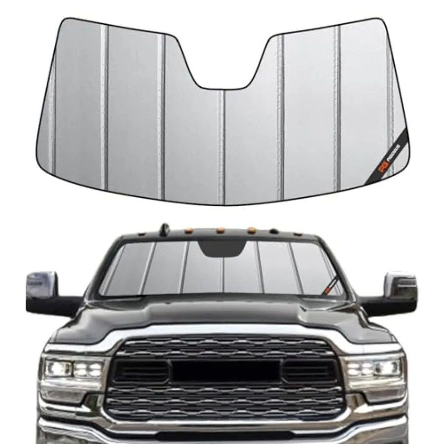 Windshield Sun Shade for Ram 2500/3500/4500/5500 2019-2024 polyester fabric black foldable with 5-inch wide sensor cutout for f
Windshield Sun Shade for Ram 2500/3500/4500/5500 2019-2024 polyester fabric black foldable with 5-inch wide sensor cutout for f