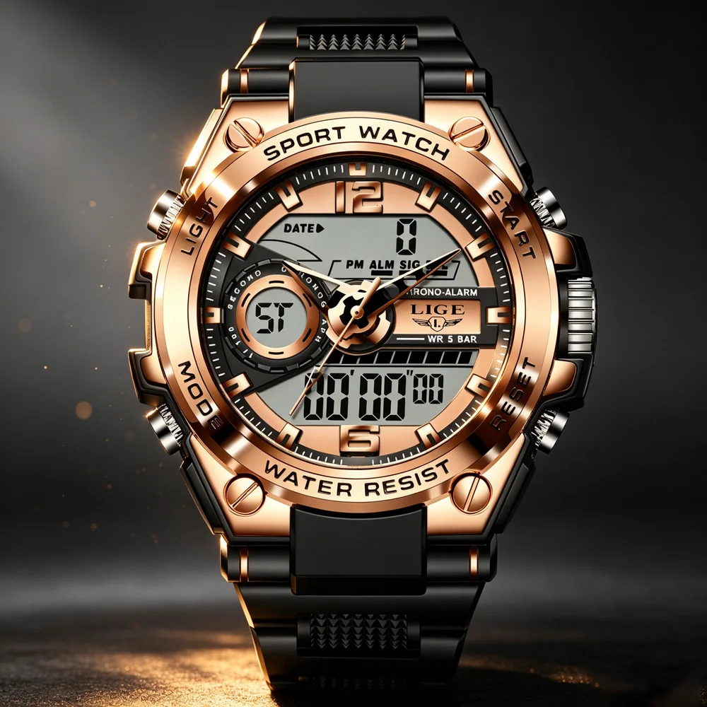 LIGE Digital Men Military Watch 50m Waterproof Wristwatch LED Quartz Clock Sport Watch Male Big Watches Men Relogios Masculino
LIGE Digital Men Military Watch 50m Waterproof Wristwatch LED Quartz Clock Sport Watch Male Big Watches Men Relogios Masculino