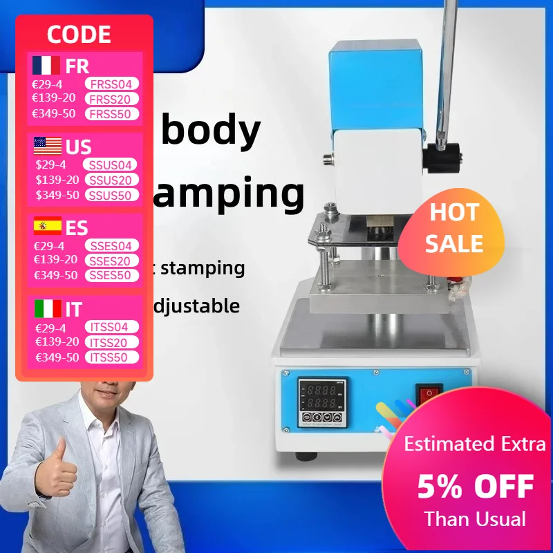 Small hot stamping machine manual hot press Leather cutting branding machine pvc creasing with Digital temperature controller
Small hot stamping machine manual hot press Leather cutting branding machine pvc creasing with Digital temperature controller