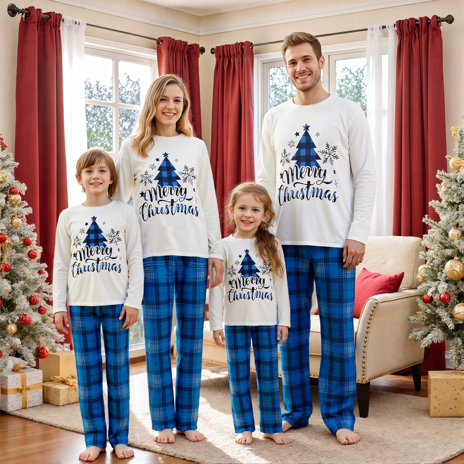 Family Matching Clothes Christmas Pajamas Xmas Tree Letter Print Mother Dad Kids Baby Pyjamas Sets Xmas Look Sleepwear Outfits
Family Matching Clothes Christmas Pajamas Xmas Tree Letter Print Mother Dad Kids Baby Pyjamas Sets Xmas Look Sleepwear Outfits