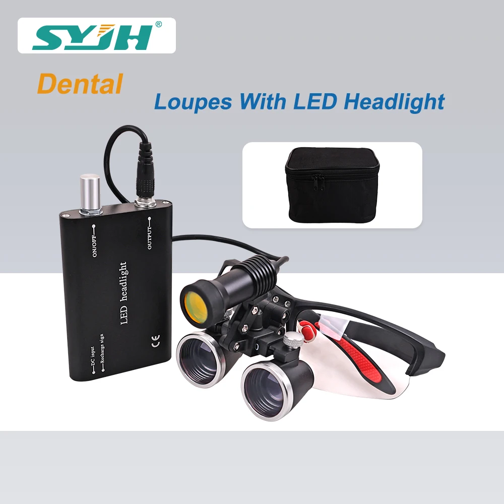 SYJH 5W 2.5X 3.5X Ultra-light Optical Loupes Dental Binocular Magnifier Rechargeable with Spotlight Headlight Dentistry Tools
SYJH 5W 2.5X 3.5X Ultra-light Optical Loupes Dental Binocular Magnifier Rechargeable with Spotlight Headlight Dentistry Tools
