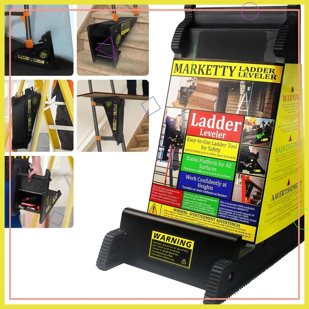 Ladder Leveler, Pitch Hopper, Ladder Stabilizer with Storage, for Stairs & Extension Ladders, Conquer Uneven Ground (Black)
Ladder Leveler, Pitch Hopper, Ladder Stabilizer with Storage, for Stairs & Extension Ladders, Conquer Uneven Ground (Black)