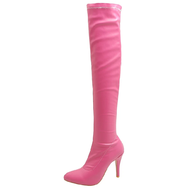 Sexy Elastic Thigh High Boots Women High Heels Over-the-knee Boot Female Point Toe White Yellow Fetish Party Long Shoes Big Size
Sexy Elastic Thigh High Boots Women High Heels Over-the-knee Boot Female Point Toe White Yellow Fetish Party Long Shoes Big Size