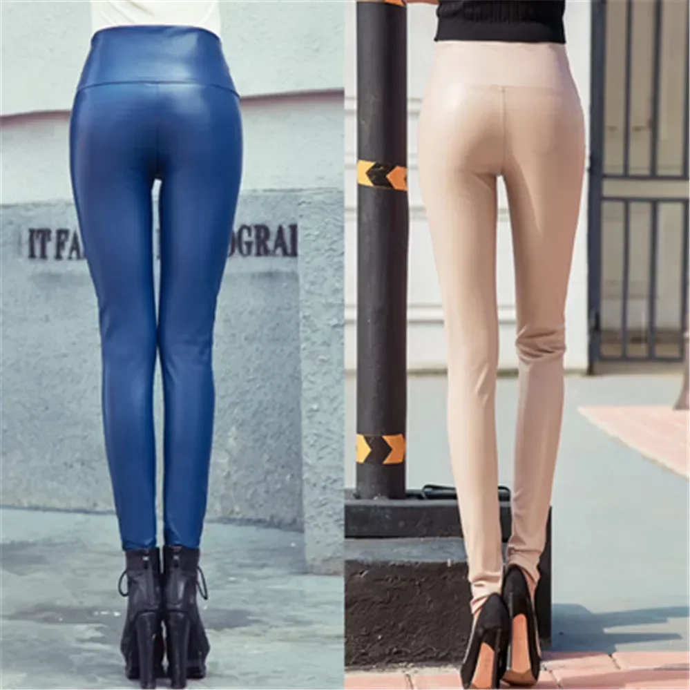 Colorful Trousers Female2025 Autumn Winter Women Elastic PU Leather Velvet High Waist Thick Warm leggings Slim Pencil Pants
Colorful Trousers Female2025 Autumn Winter Women Elastic PU Leather Velvet High Waist Thick Warm leggings Slim Pencil Pants