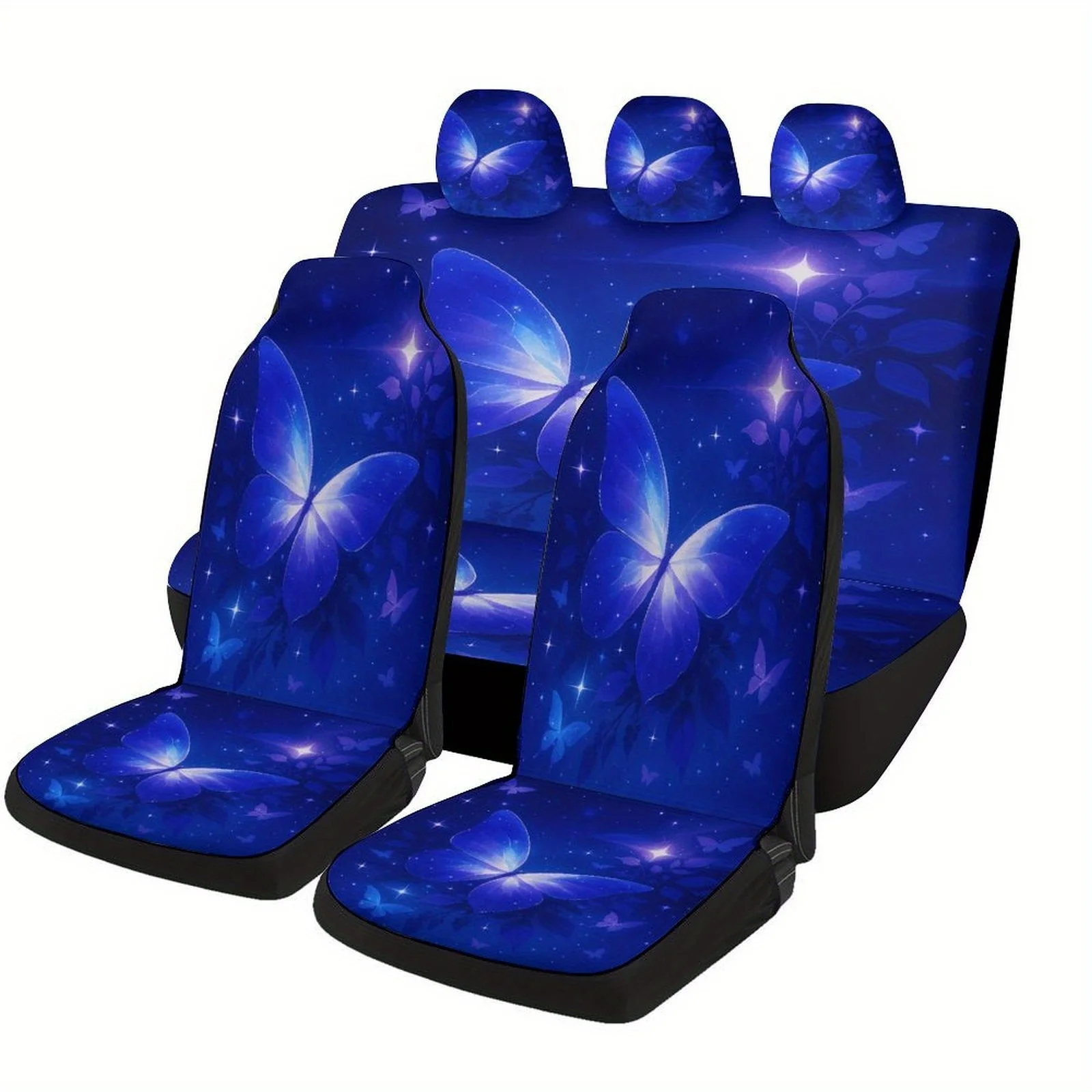 Set Of Car Seat Covers Featuring A Blue Butterfly Glow Theme, Suitable For Various Vehicles. Stylish Novelty Covers For Full, In
Set Of Car Seat Covers Featuring A Blue Butterfly Glow Theme, Suitable For Various Vehicles. Stylish Novelty Covers For Full, In