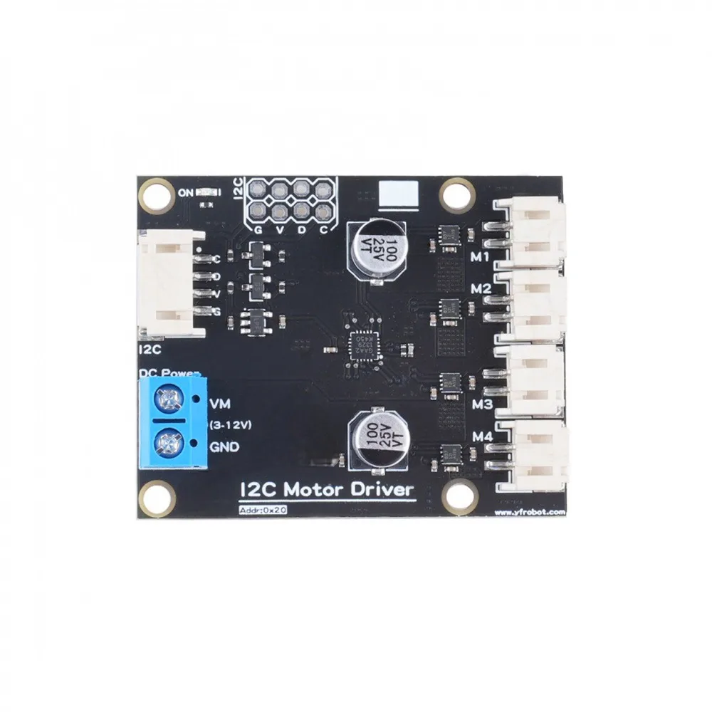 4 Channel I2C DC Motor Driver Module IIC Communication Smart Car Motor Controller 5V Logic Voltage 3-12V Drive Voltage Board
4 Channel I2C DC Motor Driver Module IIC Communication Smart Car Motor Controller 5V Logic Voltage 3-12V Drive Voltage Board