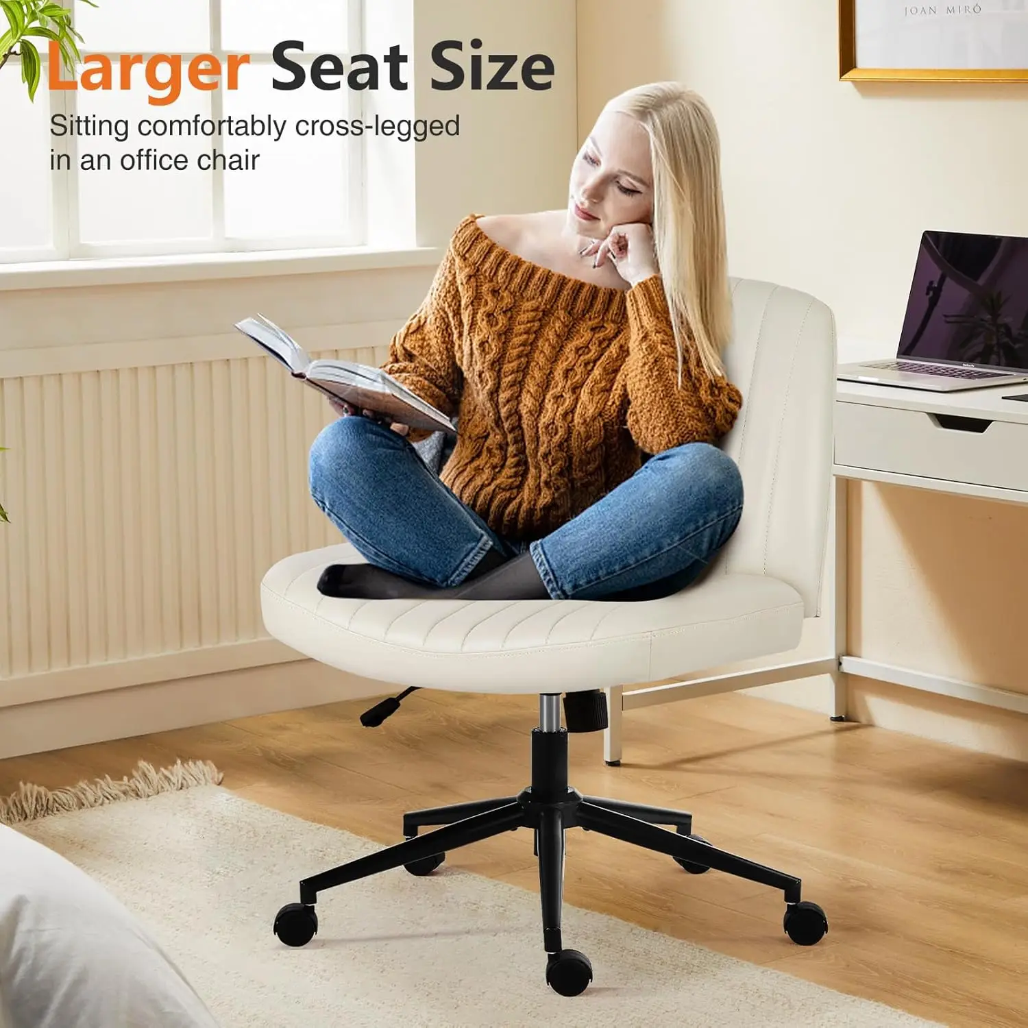 Sweetcrispy Criss Cross Chair Legged, Armless Office Desk Chair With Wheels, Swivel Vanity Chair, Height Adjustable Wide Seat
Sweetcrispy Criss Cross Chair Legged, Armless Office Desk Chair With Wheels, Swivel Vanity Chair, Height Adjustable Wide Seat