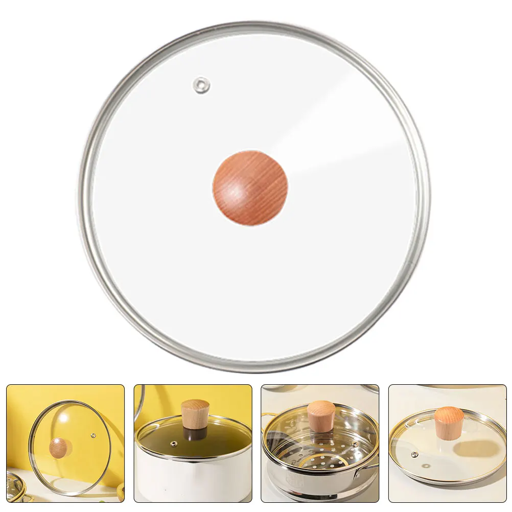 Universal Tempered Glass Pot Cover With Wooden Knob Anti-Scalding Kitchen Pan Lid Household Restaurant Microwave Oven Safe
Universal Tempered Glass Pot Cover With Wooden Knob Anti-Scalding Kitchen Pan Lid Household Restaurant Microwave Oven Safe