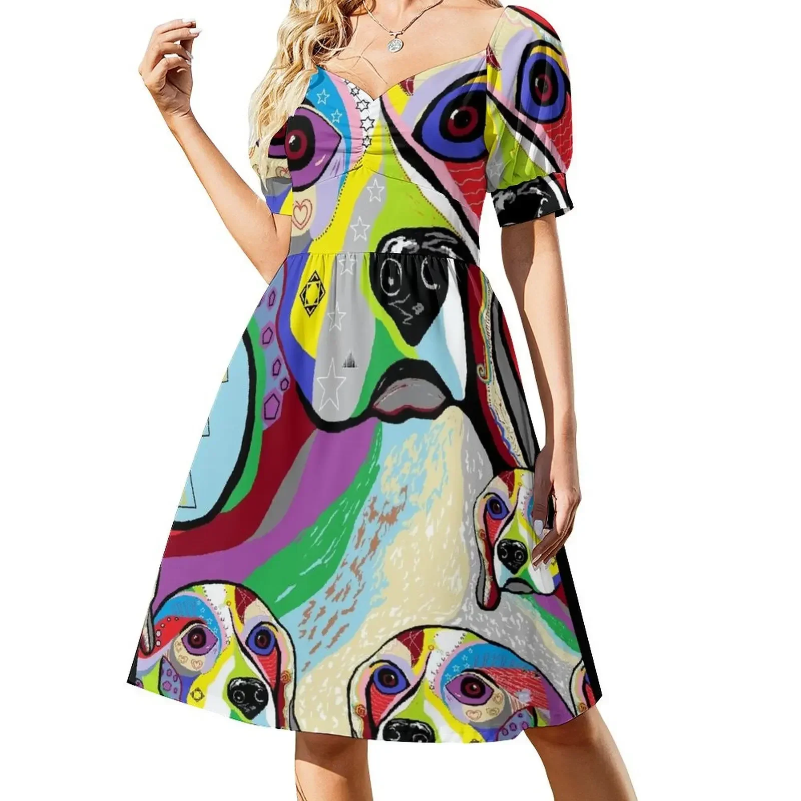 Beagle and Babies Short-Sleeved Dress dresses korean style Women's summer long dress Dress
Beagle and Babies Short-Sleeved Dress dresses korean style Women's summer long dress Dress