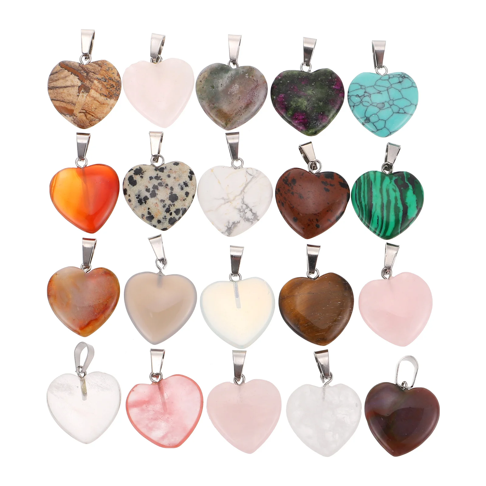 20 pcs Heart Shaped Stone Necklace Pendants Natural Rock Charms Bracelet Earring Accessories Jewelry Craft
20 pcs Heart Shaped Stone Necklace Pendants Natural Rock Charms Bracelet Earring Accessories Jewelry Craft