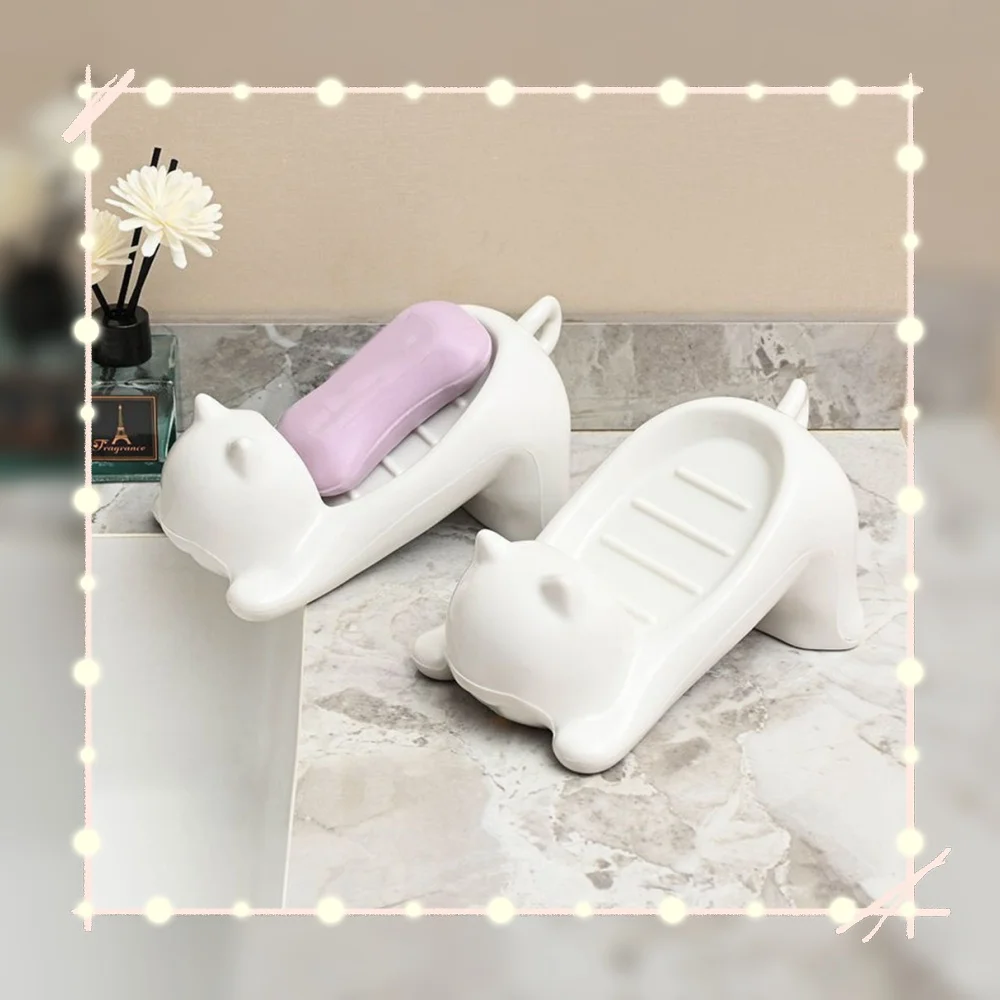 Soap Tray Soap Bar Container Soap Dish Cat-shaped Soap Dish Bathroom Supplies Water Drain Cartoon Creative Cute Soap Storage
Soap Tray Soap Bar Container Soap Dish Cat-shaped Soap Dish Bathroom Supplies Water Drain Cartoon Creative Cute Soap Storage