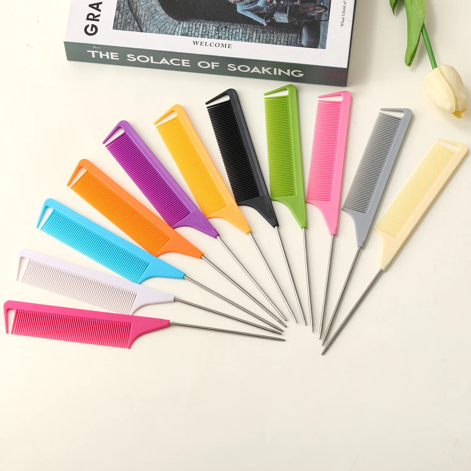 Stainless Steel Pointed Tail Hair Comb Professional Salon Hair Styling Tool for Real Hair Braiding Wigs Brush Hairdressing Combs
Stainless Steel Pointed Tail Hair Comb Professional Salon Hair Styling Tool for Real Hair Braiding Wigs Brush Hairdressing Combs