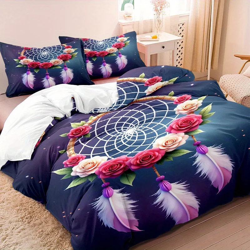 3pcs Minimalist Modern Art Style Peacock Feather Wreath Pattern Duvet Cover Set, 1 * Duvet Cover + 2 * Pillowcases, No Insert
3pcs Minimalist Modern Art Style Peacock Feather Wreath Pattern Duvet Cover Set, 1 * Duvet Cover + 2 * Pillowcases, No Insert