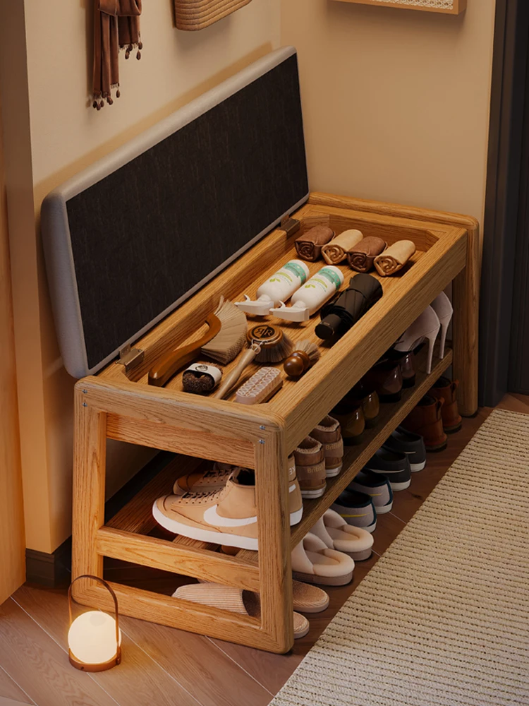 Solid wood shoe changing stool door household storage shoe stool small apartment can sit bench storage shoe cabinet
Solid wood shoe changing stool door household storage shoe stool small apartment can sit bench storage shoe cabinet