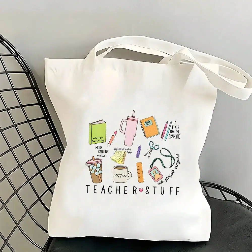 1pc Teacher Appreciation Tote Bag - Large Capacity Durable Canvas Shoulder Bag With Teacher-Themed Design (Pencil, Eraser, Ruler
1pc Teacher Appreciation Tote Bag - Large Capacity Durable Canvas Shoulder Bag With Teacher-Themed Design (Pencil, Eraser, Ruler