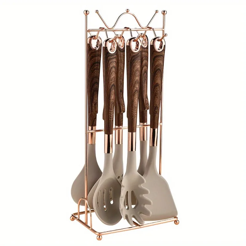 Silicone Kitchenware 7-piece Set with Storage Rack Cooking Spoon Household Kitchen Tools Set
Silicone Kitchenware 7-piece Set with Storage Rack Cooking Spoon Household Kitchen Tools Set