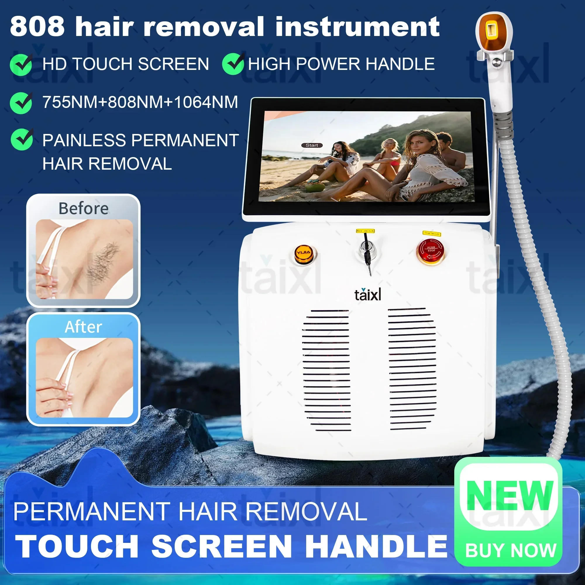 Powerful Alexandrite Ice Platinum Diode 3000W Hair Removal Machine Professional 3 wavelengths Painless Permanent Epilator
Powerful Alexandrite Ice Platinum Diode 3000W Hair Removal Machine Professional 3 wavelengths Painless Permanent Epilator
