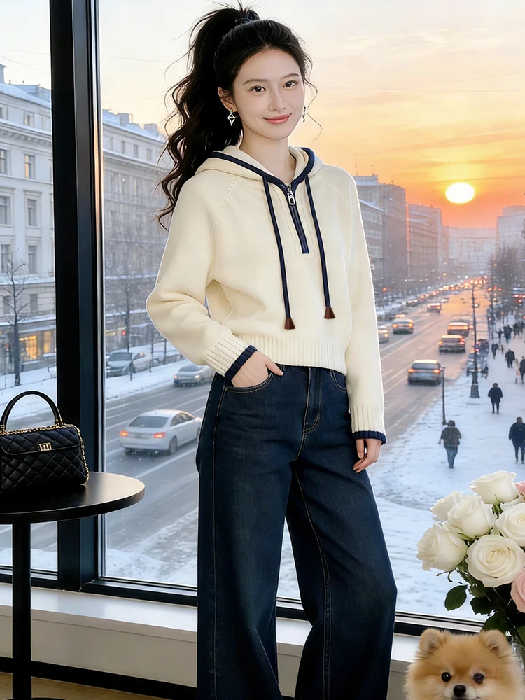 Corduroy Knitted Hat Women's Lazy Fashion Spring Autumn Drawstring Knitwear Breathable Comfortable Korean Style Long Sleeve
Corduroy Knitted Hat Women's Lazy Fashion Spring Autumn Drawstring Knitwear Breathable Comfortable Korean Style Long Sleeve