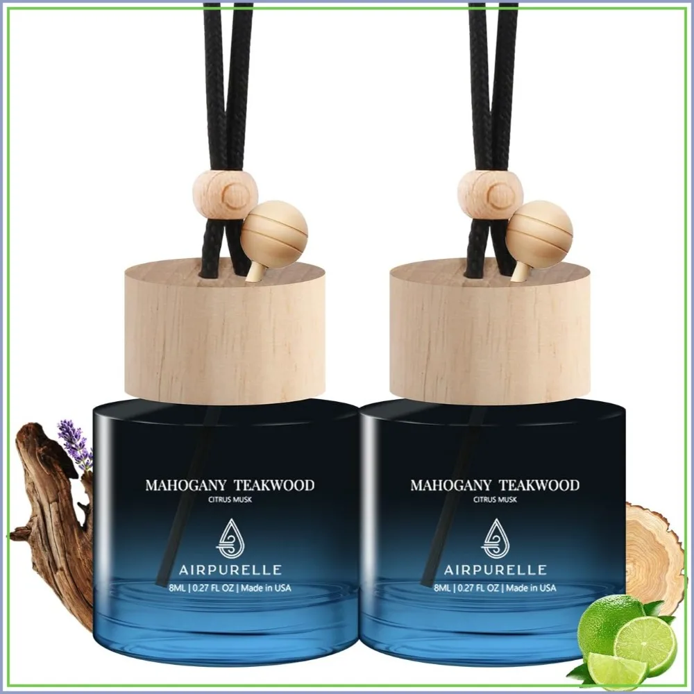 Car Air Freshener Hanging 2 Pack - Mahogany Teakwood Diffuser, 45+ Days Long Lasting, 0.27 FL OZ/8ML Each, Made in USA
Car Air Freshener Hanging 2 Pack - Mahogany Teakwood Diffuser, 45+ Days Long Lasting, 0.27 FL OZ/8ML Each, Made in USA