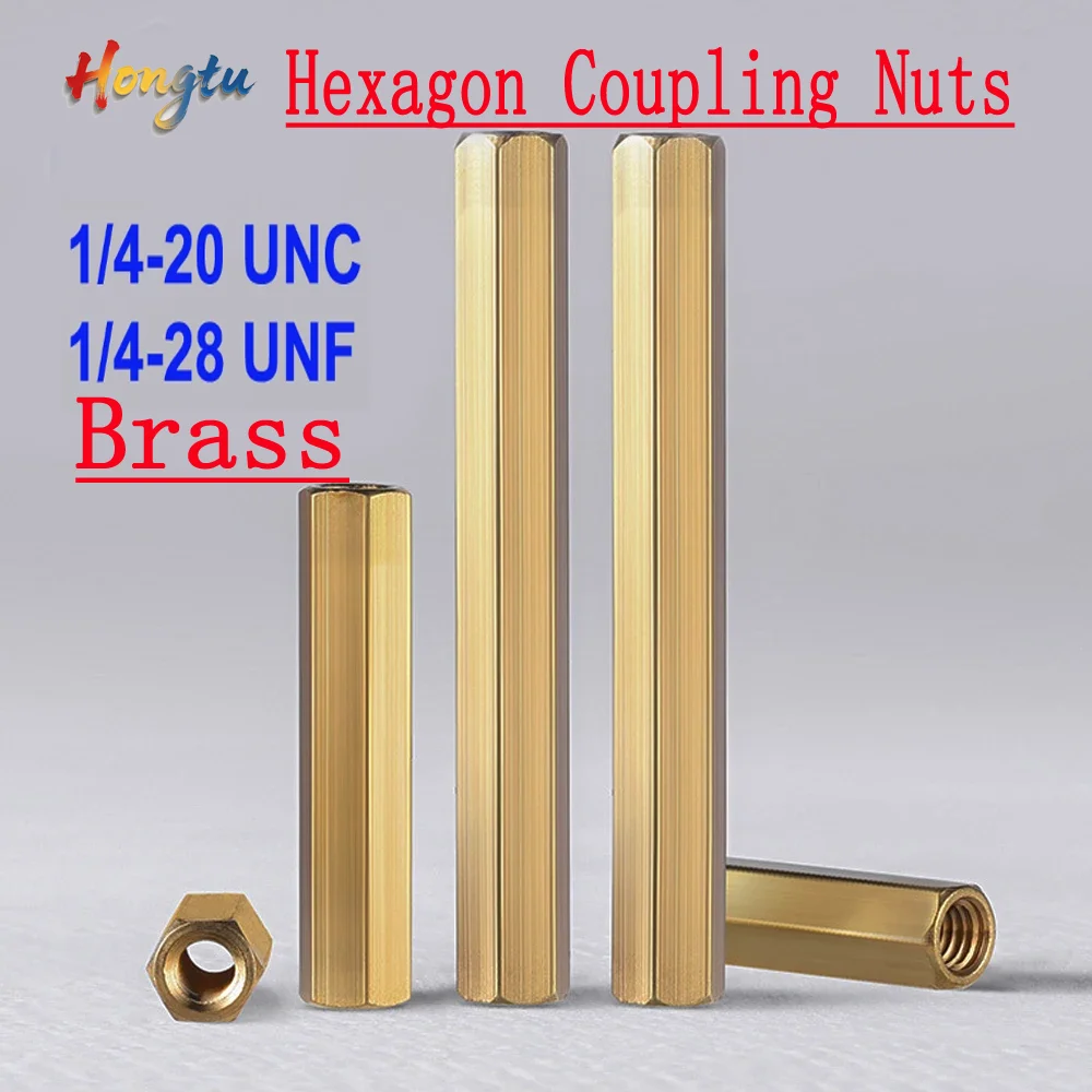 Hongtu Brass Hexagon Coupling Nuts - 1/4-20 UNC & 1/4-28 UNF Thread, Thickened Copper Joint Sleeves for Mechanical Parts
Hongtu Brass Hexagon Coupling Nuts - 1/4-20 UNC & 1/4-28 UNF Thread, Thickened Copper Joint Sleeves for Mechanical Parts