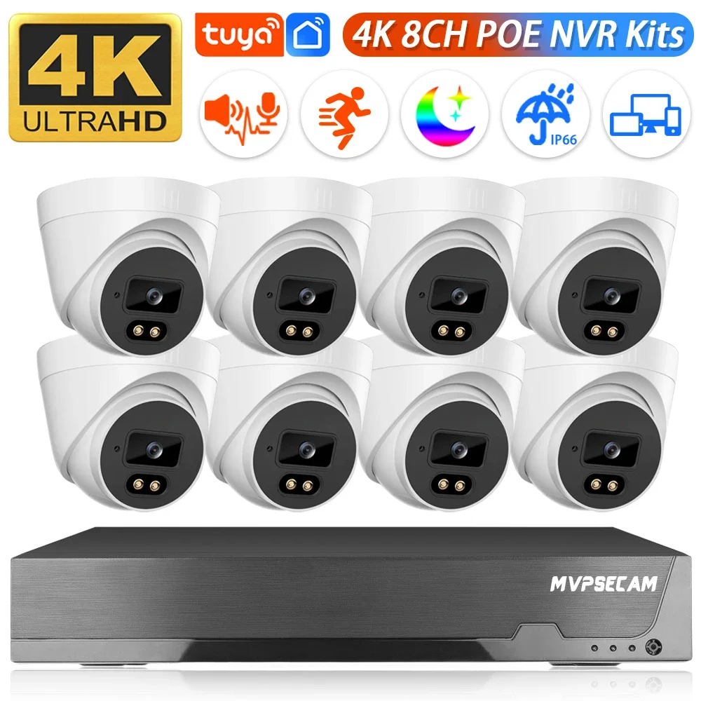 Smart 8CH 4K NVR Video H.265 CCTV Surveillance Set POE System IP Cameras Kit 8MP Security IP cameras Motion Detection With Tuya
Smart 8CH 4K NVR Video H.265 CCTV Surveillance Set POE System IP Cameras Kit 8MP Security IP cameras Motion Detection With Tuya