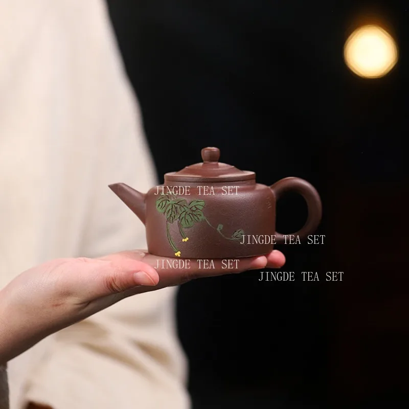 120ml Yixing Purple Clay Teapot Original Ore Hand-painted Vermilion Clay Beauty Tea Filter Exquisite Tea Set Teaware
120ml Yixing Purple Clay Teapot Original Ore Hand-painted Vermilion Clay Beauty Tea Filter Exquisite Tea Set Teaware