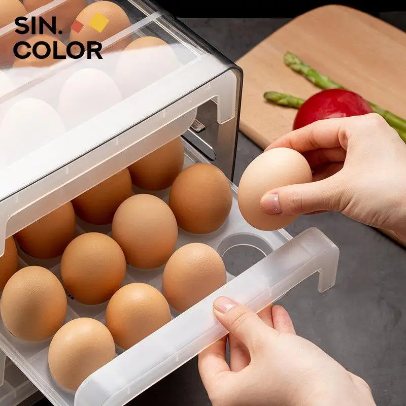 Transparent Drawer Style Egg Storage Box Kitchen Fridge Egg Holder Anti Collision Double Layer Freshness Preservation Box
Transparent Drawer Style Egg Storage Box Kitchen Fridge Egg Holder Anti Collision Double Layer Freshness Preservation Box