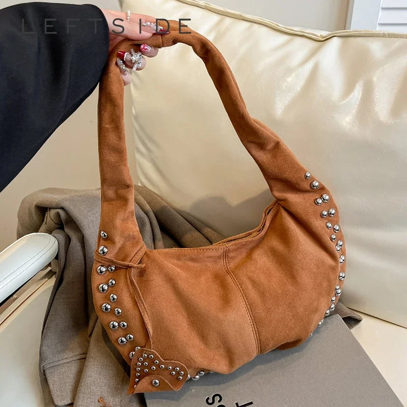 LEFTSIDE Small Studded Faux Suede Underarm Bags for Women 2024 Winter Y2K New Luxury Shoulder Bag Females Handbags and Purses
LEFTSIDE Small Studded Faux Suede Underarm Bags for Women 2024 Winter Y2K New Luxury Shoulder Bag Females Handbags and Purses