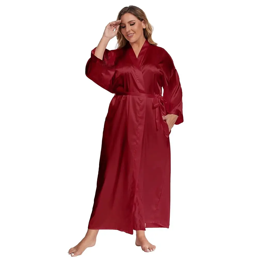Women's Plus Size Long Satin Robes Plus Size Long Silk Robes Kimonos Sleepwear Dressing Gown
Women's Plus Size Long Satin Robes Plus Size Long Silk Robes Kimonos Sleepwear Dressing Gown