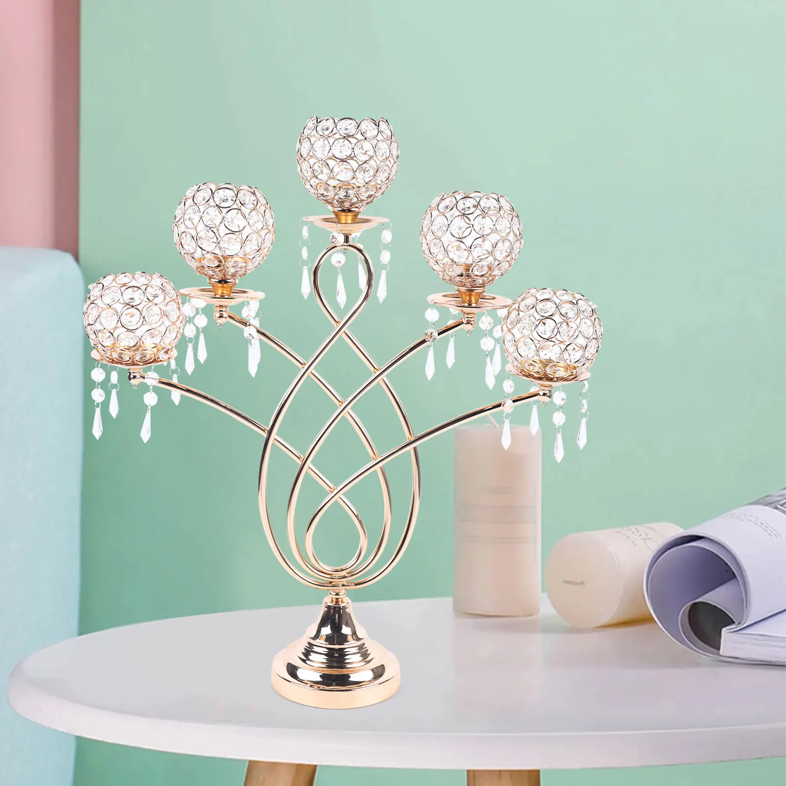 5 Arm Wedding Crystal Candlestick Holder Table Candle Holder Candelabra Stand Antique Decor Pillar Candle Holder
5 Arm Wedding Crystal Candlestick Holder Table Candle Holder Candelabra Stand Antique Decor Pillar Candle Holder