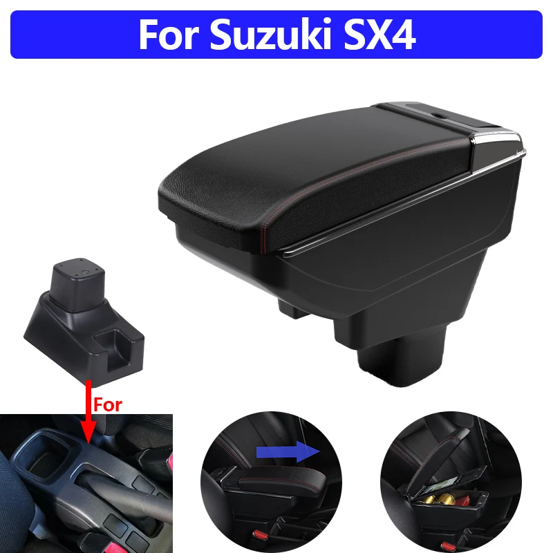 Подлокотник для автомобиля Suzuki SX4, центральная консоль, ящик для хранения с подстаканником, из искусственной кожи, без сверления, простая установка, автозапчасти
Подлокотник для автомобиля Suzuki SX4, центральная консоль, ящик для хранения с подстаканником, из искусственной кожи, без сверления, простая установка, автозапчасти