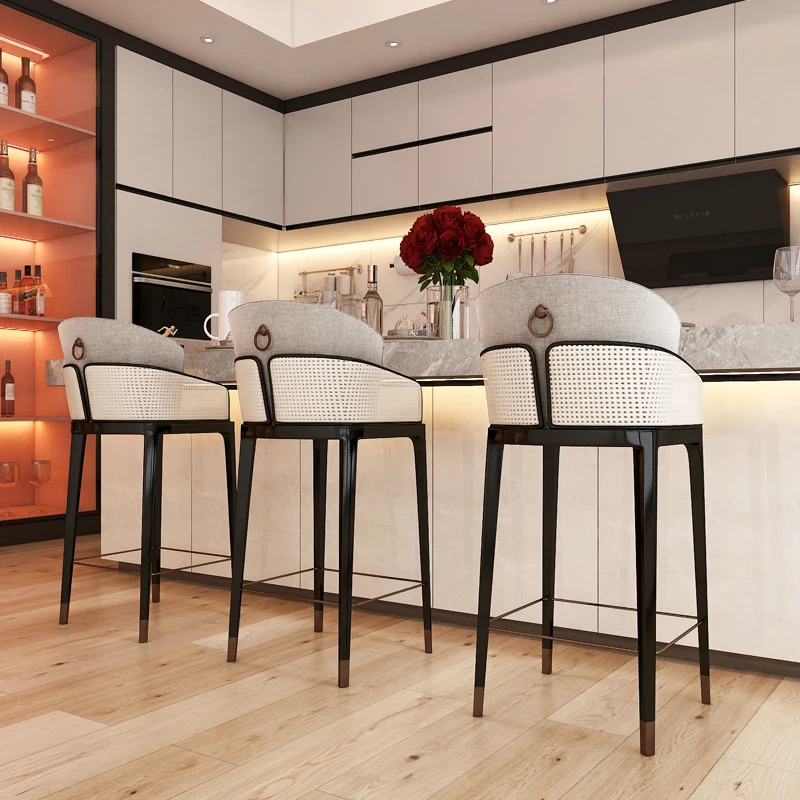 Solid wood light luxury high stool backrest rattan bar chair household Nordic Island bar chair designer bar chair bar stool
Solid wood light luxury high stool backrest rattan bar chair household Nordic Island bar chair designer bar chair bar stool