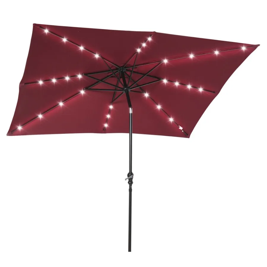 9' x 7' Solar Umbrella LED Lighted Patio Umbrella for Table or Base with Tilt Crank Outdoor Umbrella for Garden Deck Backyard
9' x 7' Solar Umbrella LED Lighted Patio Umbrella for Table or Base with Tilt Crank Outdoor Umbrella for Garden Deck Backyard