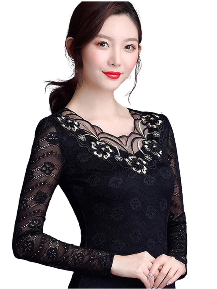5XL Women Spring Autumn Blouses Shirts Lady Fashion Casual Long Sleeve O-Neck Collar Sexy Lace Embroidery Blusas Tops G2064
5XL Women Spring Autumn Blouses Shirts Lady Fashion Casual Long Sleeve O-Neck Collar Sexy Lace Embroidery Blusas Tops G2064