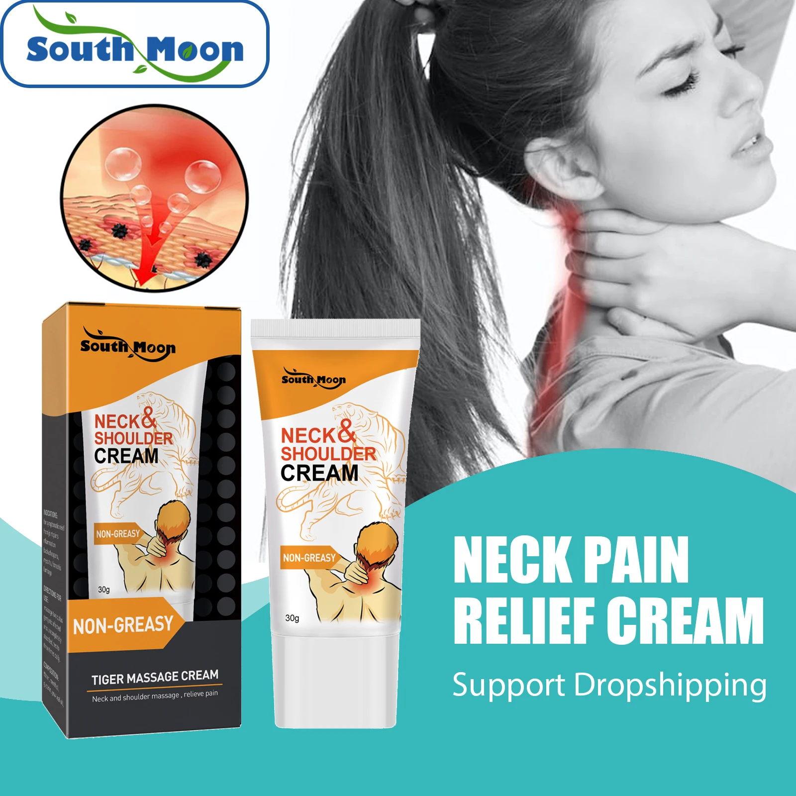South Moon Neck Shoulder Pain Cream Tiger Arthritis Painkiller Cream Orthopedic Plaster Cervical Spondylitis Analgesic Ointment
South Moon Neck Shoulder Pain Cream Tiger Arthritis Painkiller Cream Orthopedic Plaster Cervical Spondylitis Analgesic Ointment