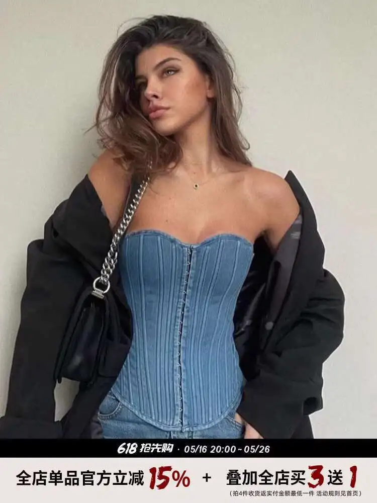 Women's Ins Chest Cut Buckle Waist Cowboy Strapless Tank Top Tight Sexy Strap Corset
Women's Ins Chest Cut Buckle Waist Cowboy Strapless Tank Top Tight Sexy Strap Corset