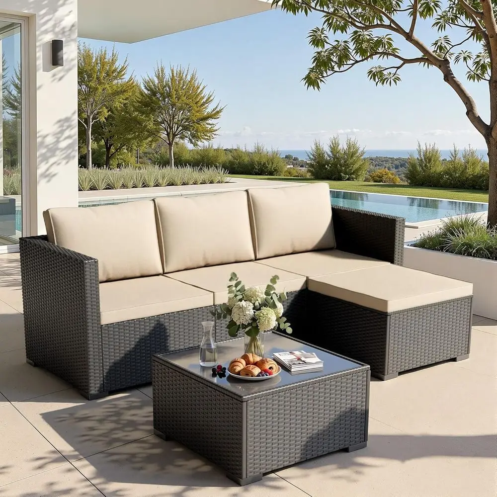 5-Piece Outdoor Patio Furniture Set with Wide Armrests - Weather-Resistant Wicker Rattan Seating for Garden, Patio, Poolside, an
5-Piece Outdoor Patio Furniture Set with Wide Armrests - Weather-Resistant Wicker Rattan Seating for Garden, Patio, Poolside, an