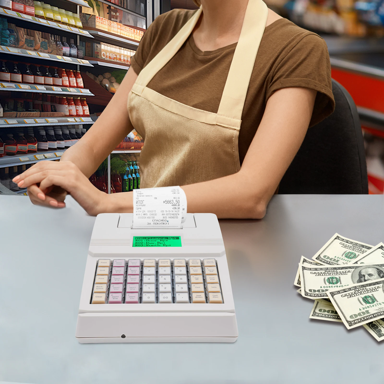 Electronic Cash Register, 40 Keys Raised Keyboard, ECRs Complete POS Cash System
Electronic Cash Register, 40 Keys Raised Keyboard, ECRs Complete POS Cash System