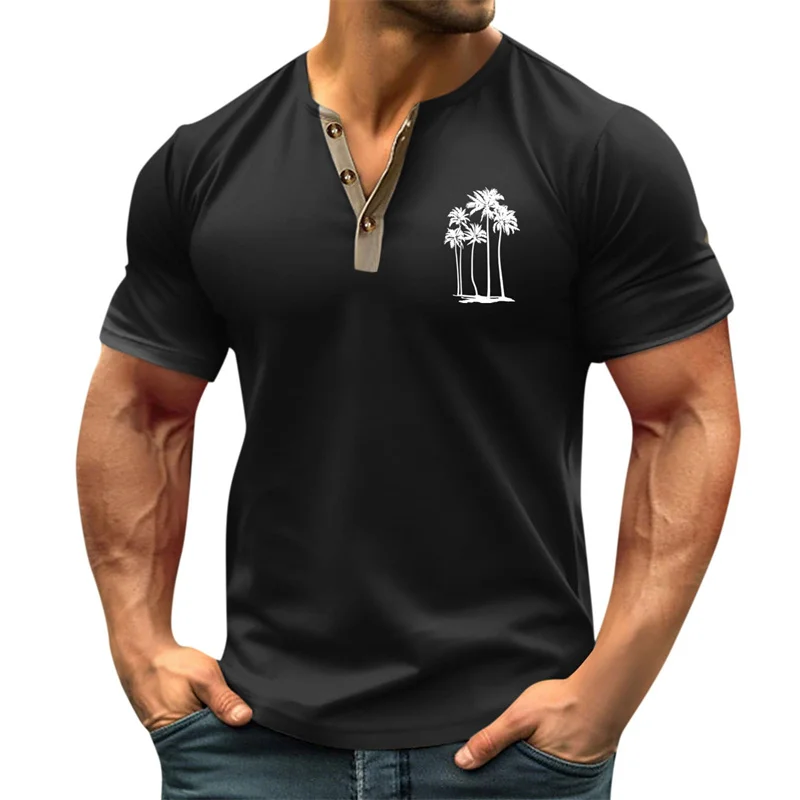 High-quality Men's Casual Short-sleeved Shirt, V-neck Shirt, Buttons And Coconut Print, Summer 2025 Off White, Retro Top
High-quality Men's Casual Short-sleeved Shirt, V-neck Shirt, Buttons And Coconut Print, Summer 2025 Off White, Retro Top
