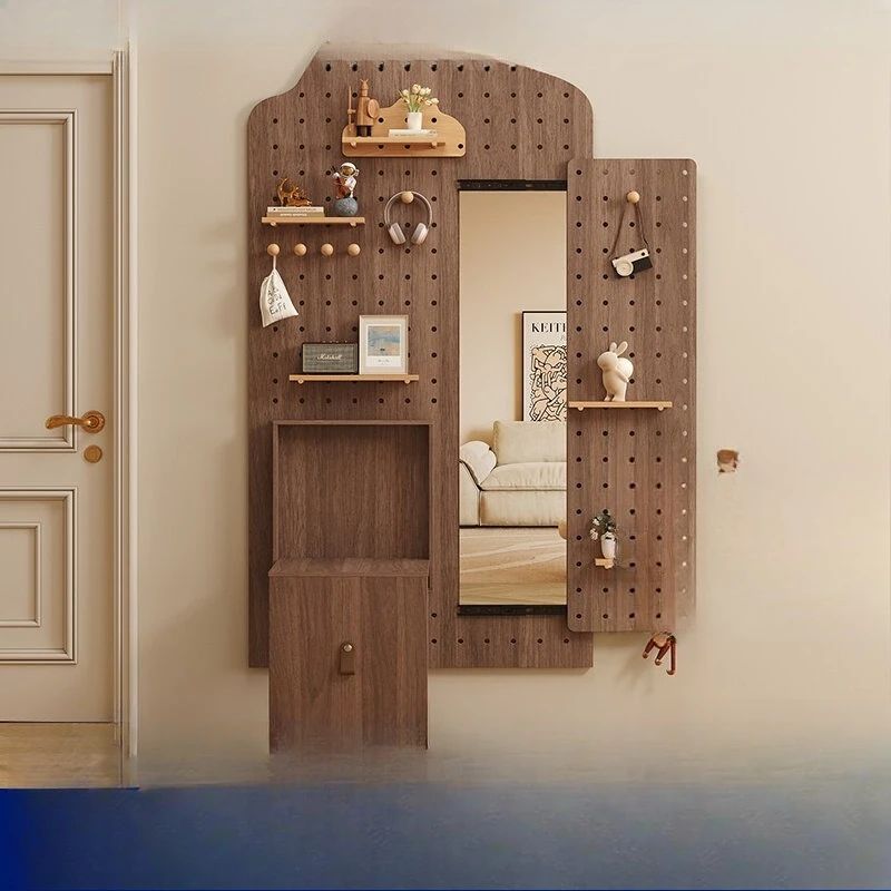 of the hole plate full-length mirror, folding shoe changing stool at the entrance of the home, integrated storage rack
of the hole plate full-length mirror, folding shoe changing stool at the entrance of the home, integrated storage rack