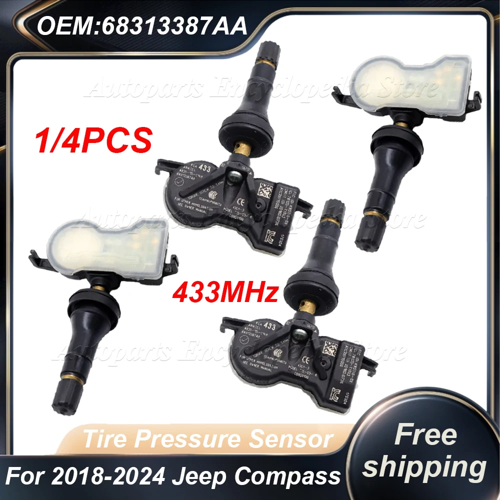 1/4 шт. для Jeep Compass 2018-2024 TPMS 68313387AA 433 МГц датчик давления в шинах TPMS датчик давления в шинах Jeep 68313387AB
1/4 шт. для Jeep Compass 2018-2024 TPMS 68313387AA 433 МГц датчик давления в шинах TPMS датчик давления в шинах Jeep 68313387AB