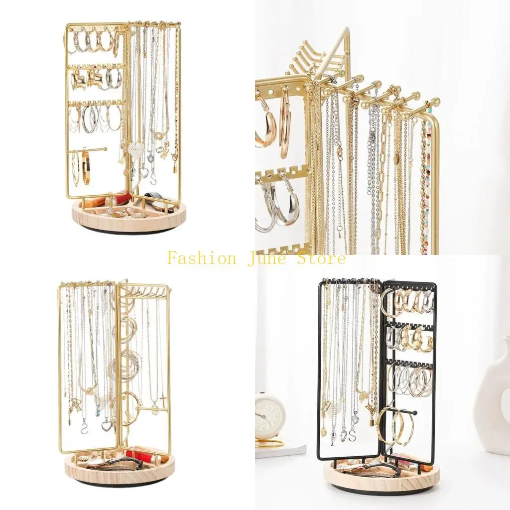 N5KA Large Jewelry Storage Stand Rotating Earring and Necklace Display Rack for Women
N5KA Large Jewelry Storage Stand Rotating Earring and Necklace Display Rack for Women