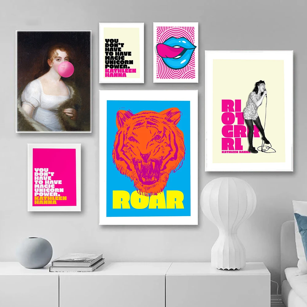 Modern Feminist Indie Room Decor Canvas Painting Color Tiger Retro Aesthetic Pop Art Quote Poster Dorm Home Decor Prints Picture
Modern Feminist Indie Room Decor Canvas Painting Color Tiger Retro Aesthetic Pop Art Quote Poster Dorm Home Decor Prints Picture