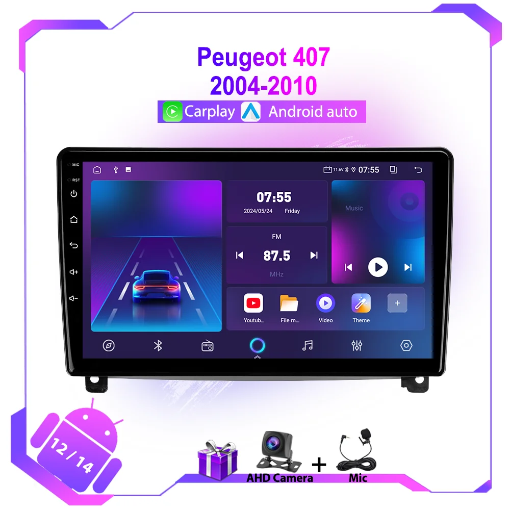 Android Multimedia Video Player 2DIN Car Radio GPS Navigation for Peugeot 407 CC 407CC SW 2004-2010 with Carplay Auto Stereo
Android Multimedia Video Player 2DIN Car Radio GPS Navigation for Peugeot 407 CC 407CC SW 2004-2010 with Carplay Auto Stereo
