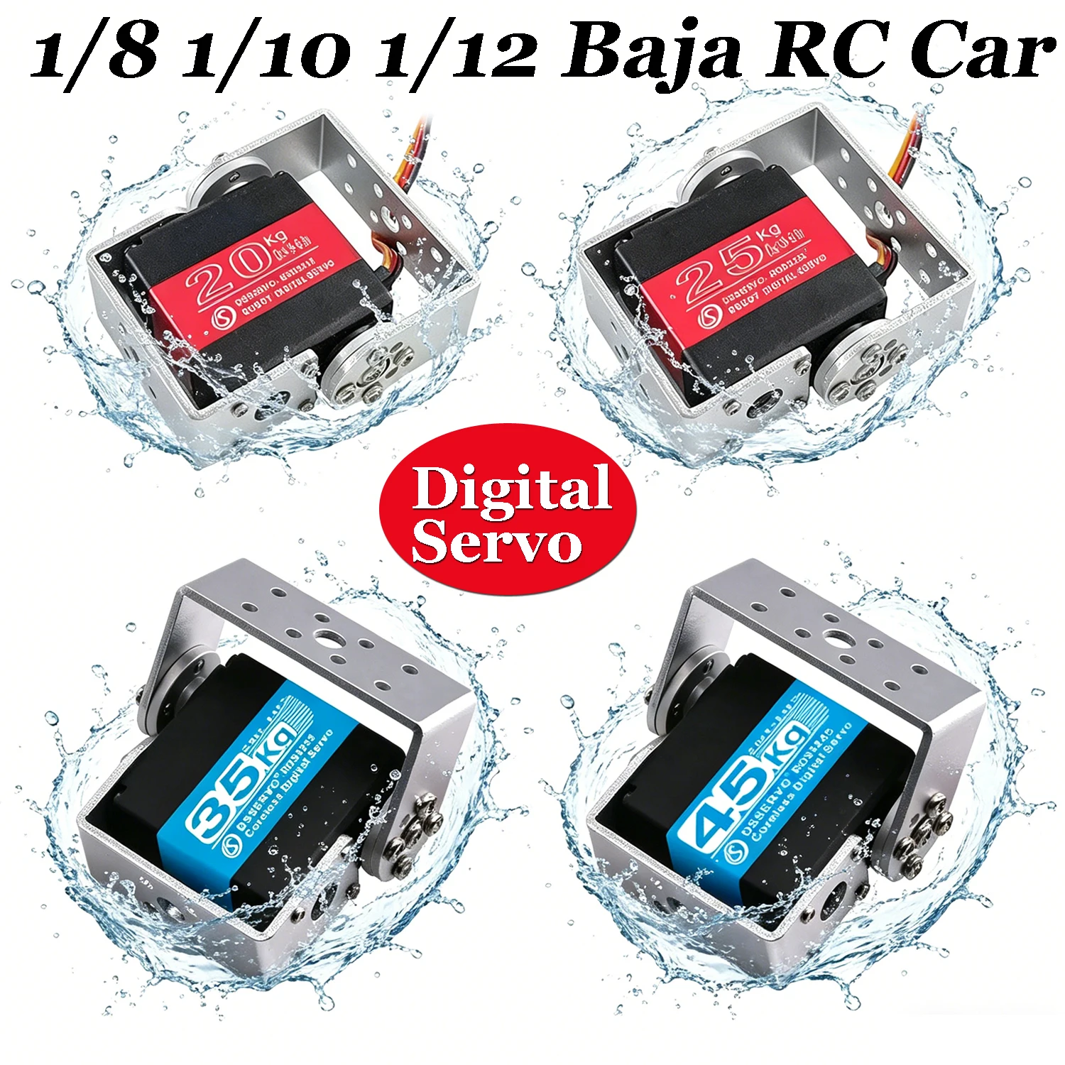 Dsservo 20kg 25kg 30kg 35kg Metal Gear Digital Servo High Torque Waterproof Servo 180/270° for 1/8 1/10 1/12 Baja RC Car Parts
Dsservo 20kg 25kg 30kg 35kg Metal Gear Digital Servo High Torque Waterproof Servo 180/270° for 1/8 1/10 1/12 Baja RC Car Parts