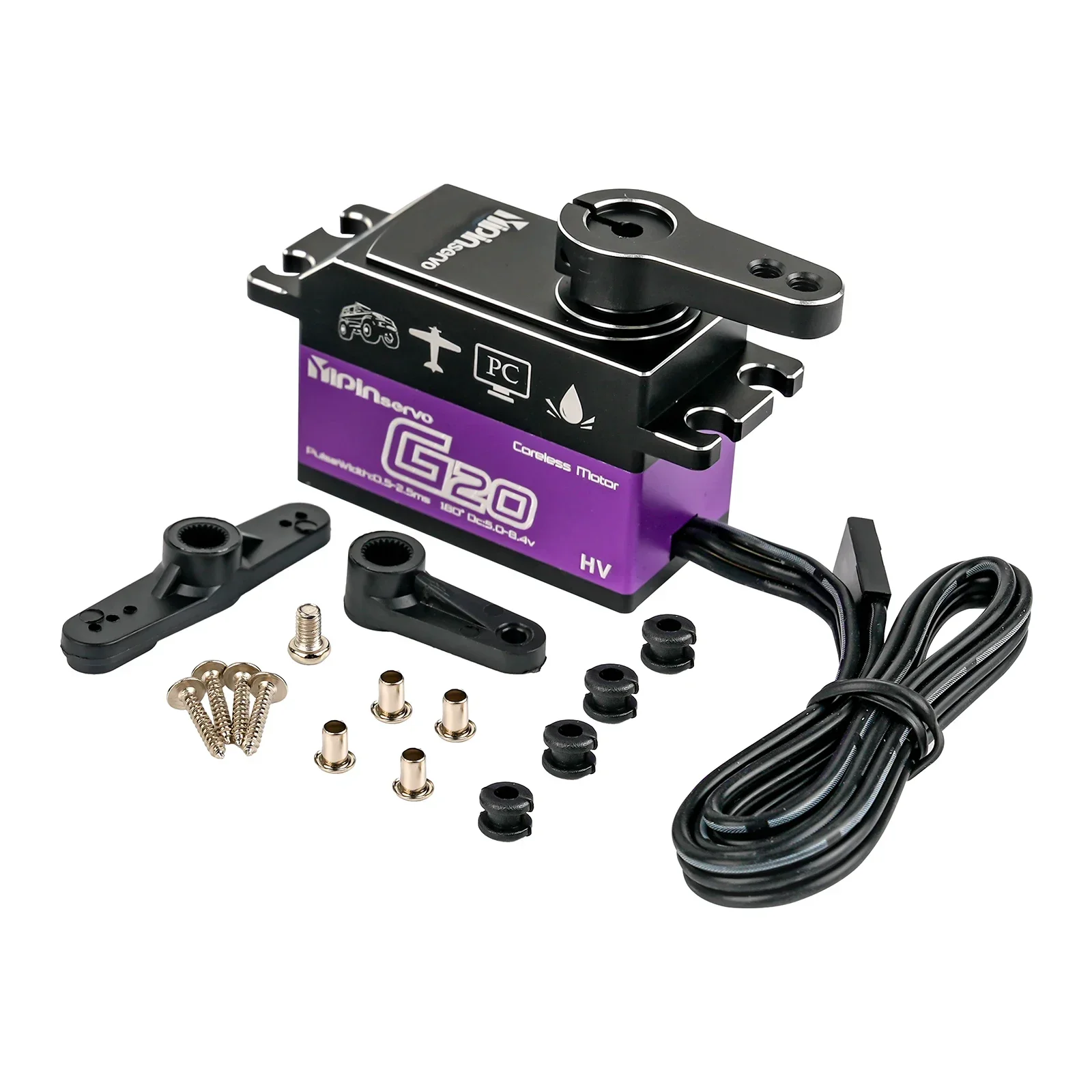 YP3320CLS Digital Servo Motor 20KG High Torque Coreless Gear for RC Car Robot DIY Projects Short Body 180/270/360°
YP3320CLS Digital Servo Motor 20KG High Torque Coreless Gear for RC Car Robot DIY Projects Short Body 180/270/360°