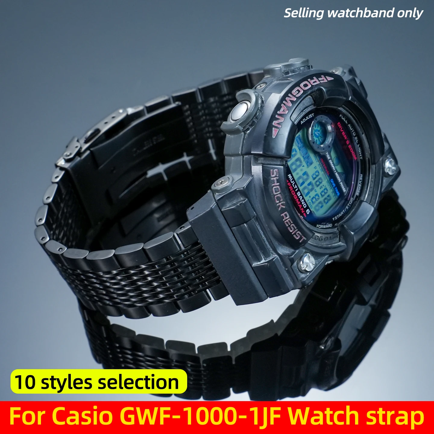 10 styles Watch band For Casio G-SHOCK GWF-1000-1JF 5th Frogman modified Stainless steel Bracelet Men's Solid metal Watch strap
10 styles Watch band For Casio G-SHOCK GWF-1000-1JF 5th Frogman modified Stainless steel Bracelet Men's Solid metal Watch strap
