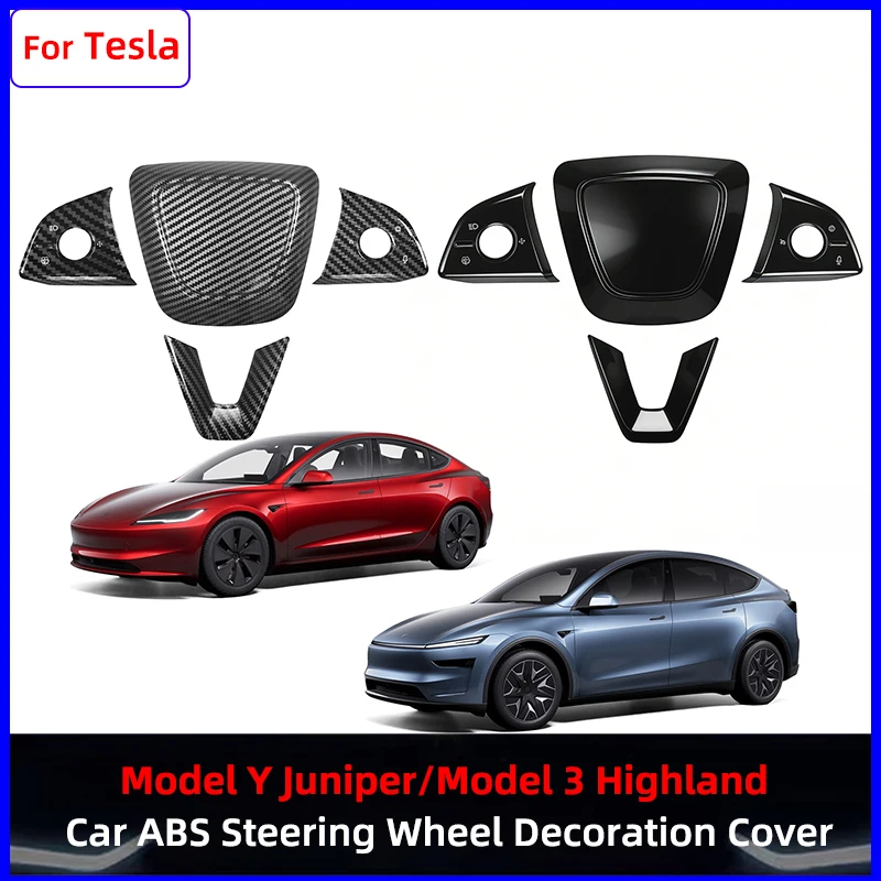 For Tesla Model 3 Highland Model Y Juniper 2025 2026 ABS Car Steering Wheel Cover Buttons Panel Trim Sticker Interior Accessorie
For Tesla Model 3 Highland Model Y Juniper 2025 2026 ABS Car Steering Wheel Cover Buttons Panel Trim Sticker Interior Accessorie